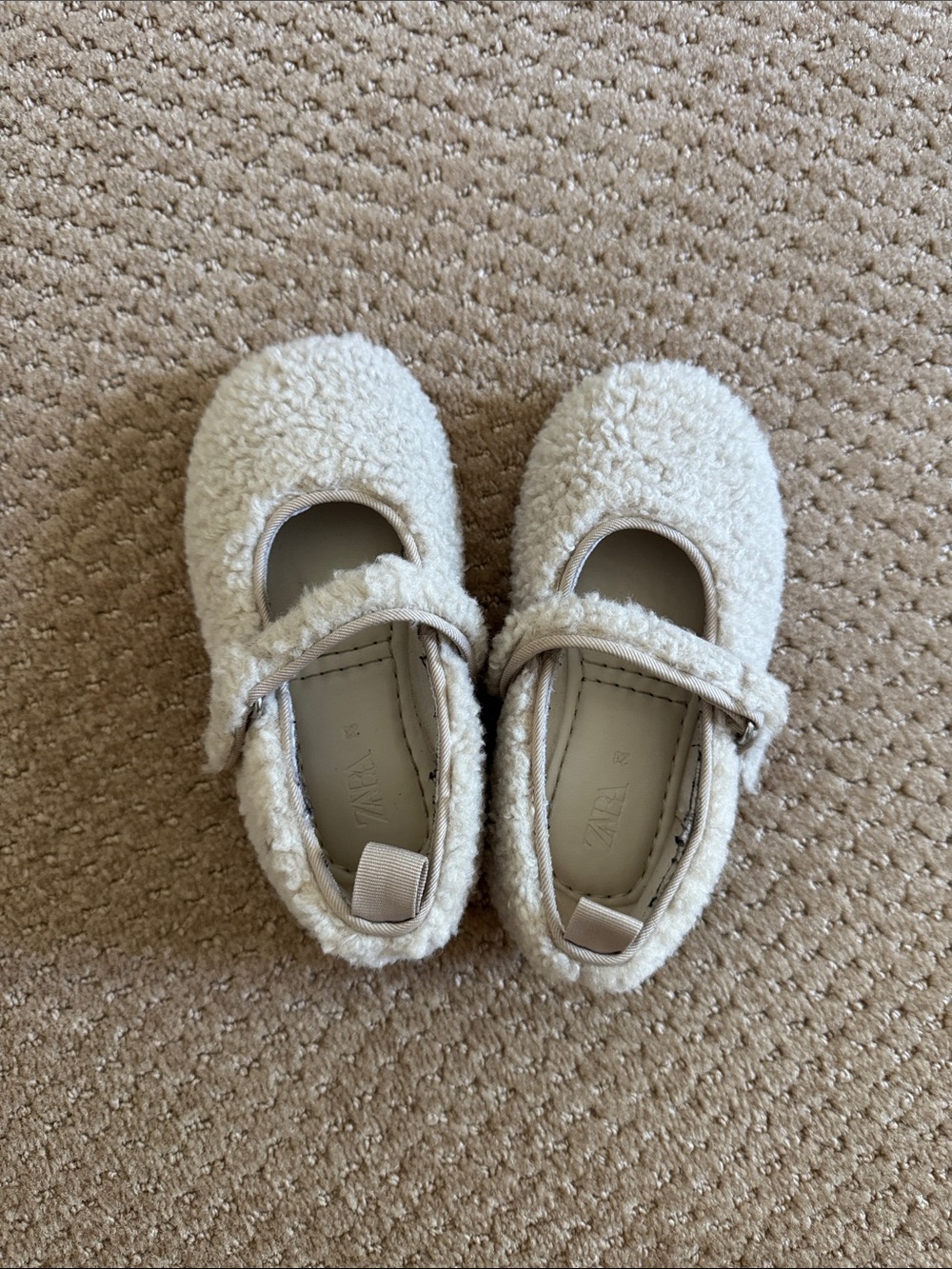 Zara Faux shearling ballet flats